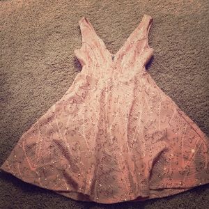 Rose gold sequin dress